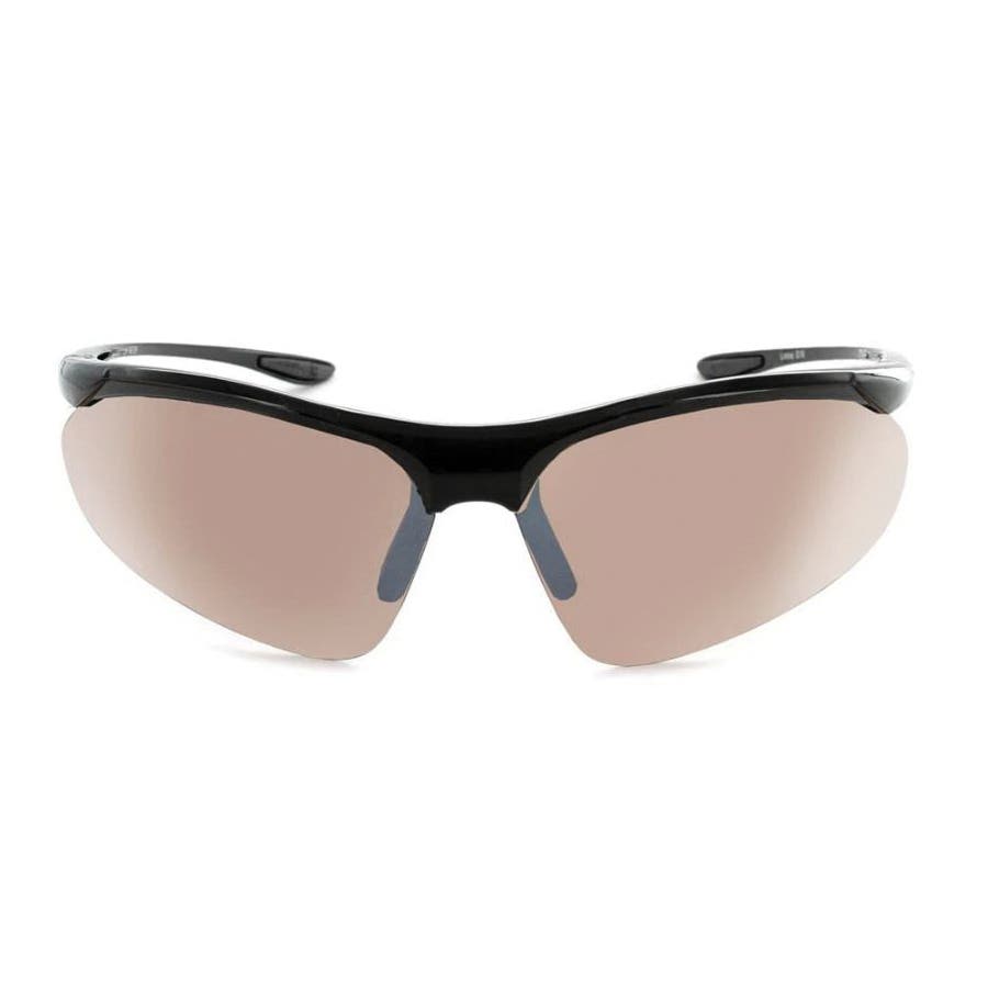 Optic Nerve Tightrope Sunglasses, Sports Frame, Shiny Black Frame, Polarized, Brown/Silver Flash Lens
