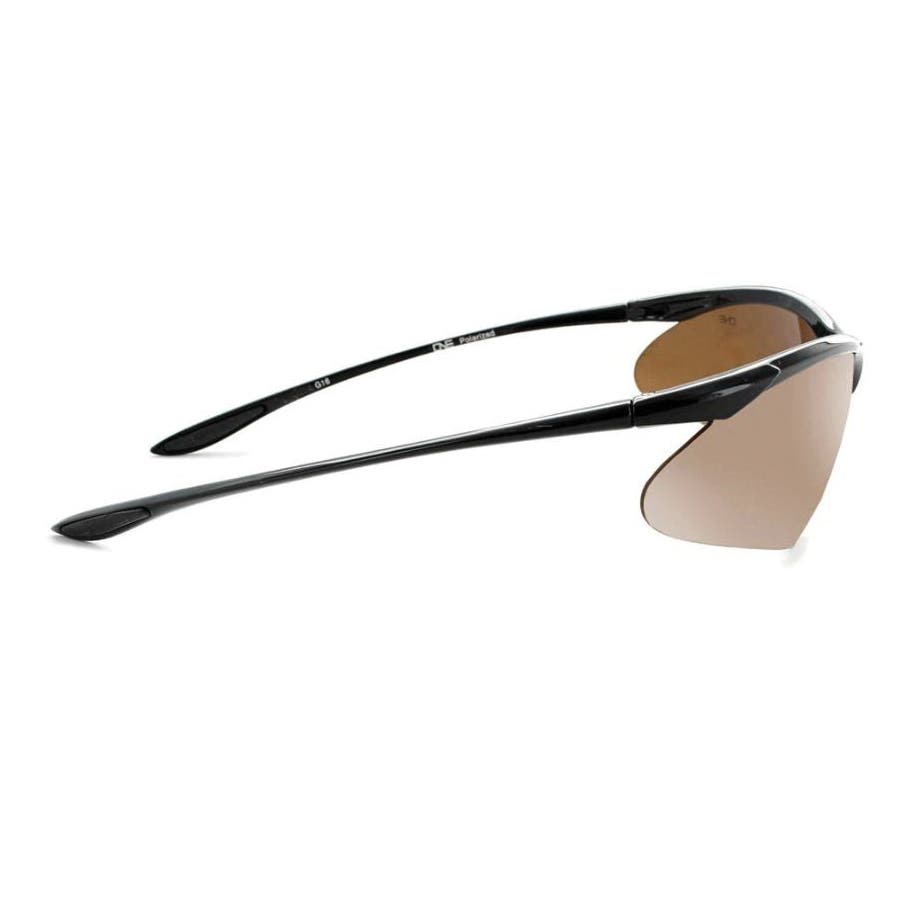 Optic Nerve Tightrope Sunglasses, Sports Frame, Shiny Black Frame, Polarized, Brown/Silver Flash Lens