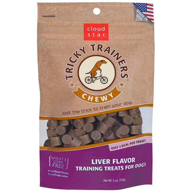 cloud star TRICKY TRAINERS Dog Chewy Treat, Liver Flavor, 5 oz