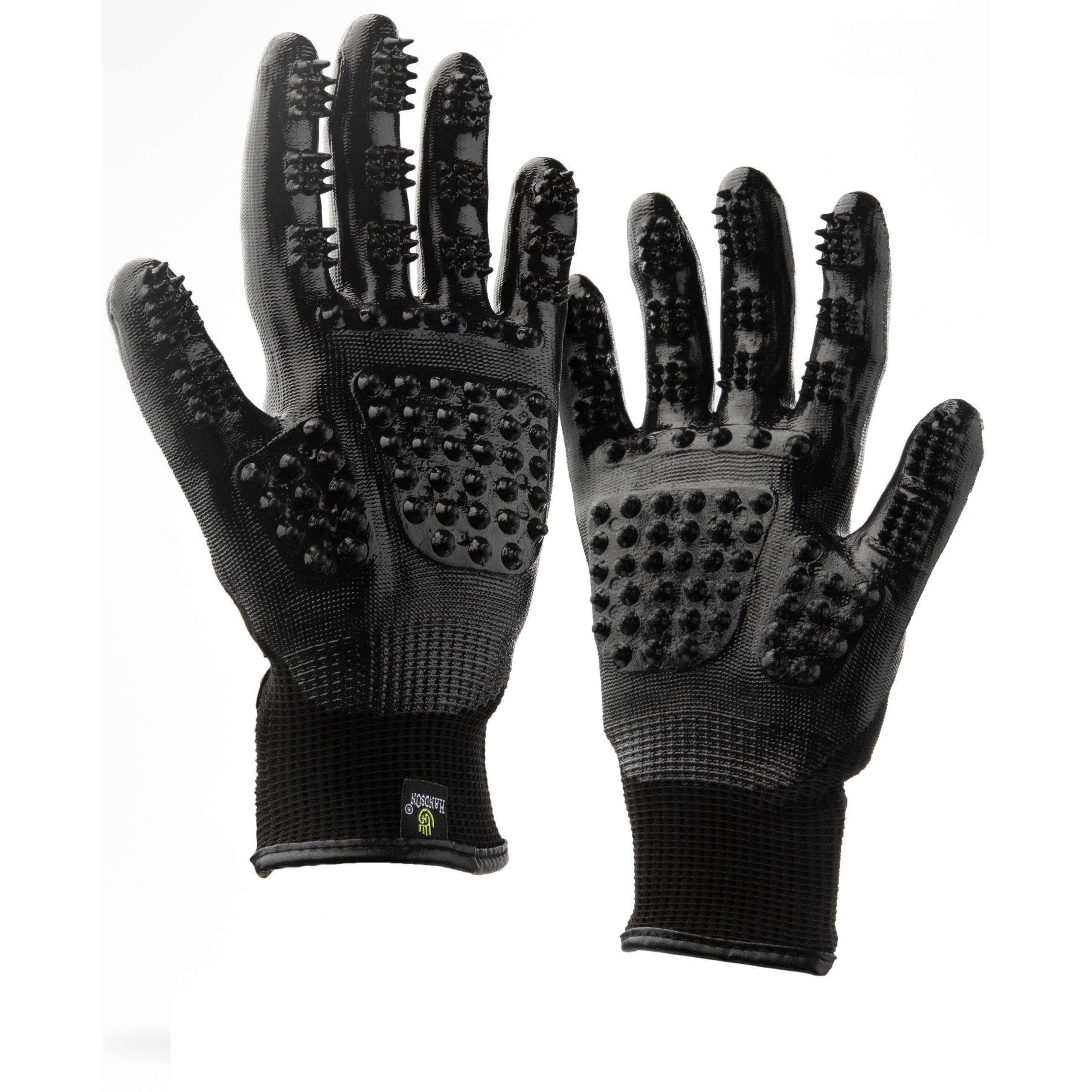 Handson Gloves, Nylon/Rubber, Black, Cat, Dog, Horse, Small Pets - 825462