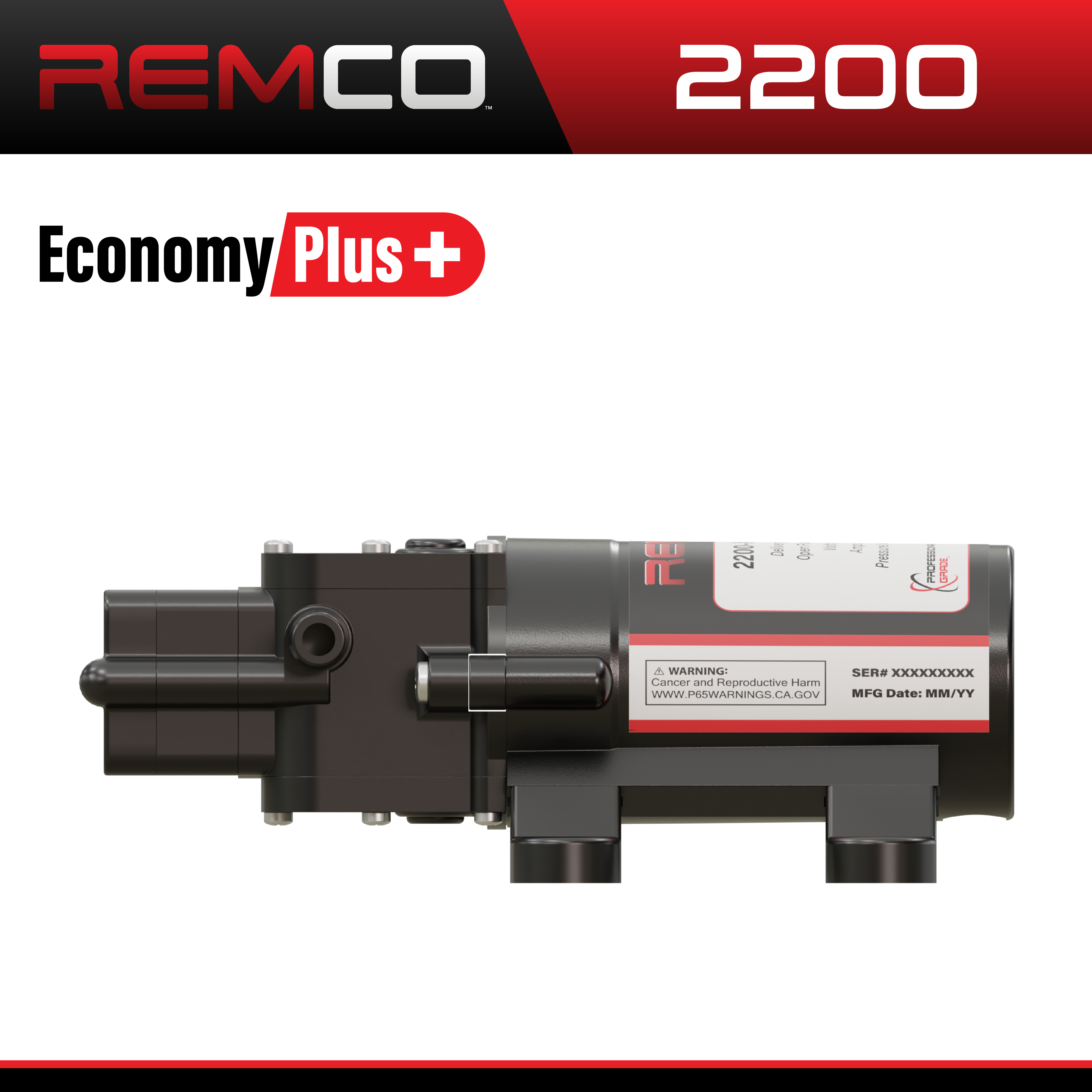 Remco Economy Plus Series Standard Water Pump, 3 A, 12 VDC, 3/8 in Outlet