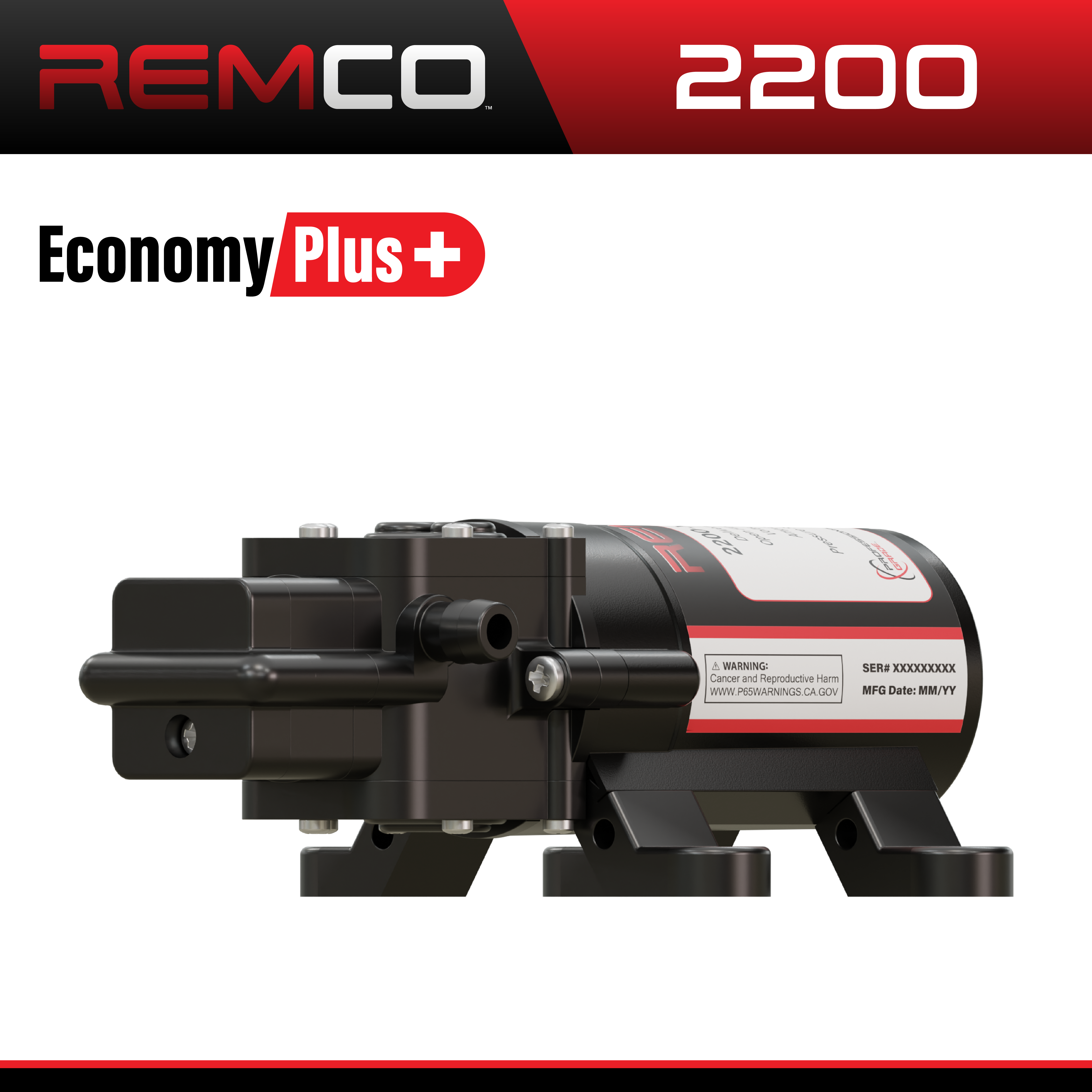 Remco Economy Plus Series Standard Water Pump, 3 A, 12 VDC, 3/8 in Outlet