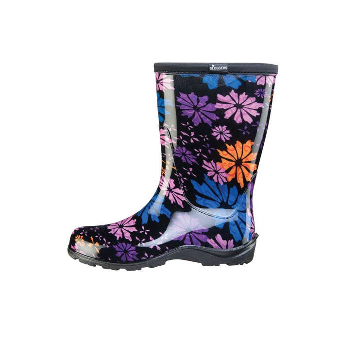 Sloggers Rain and Garden Boots, 10, 15-1/2 in W, Flower Power