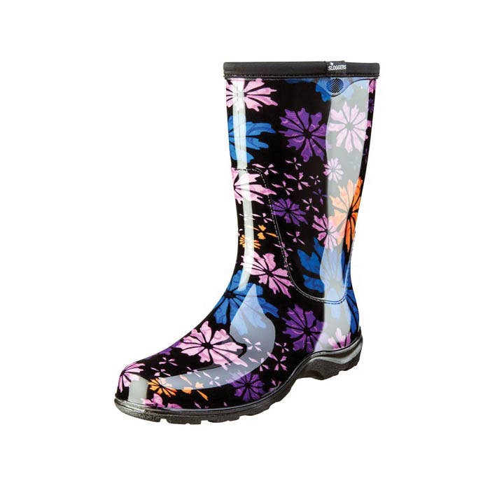 Sloggers Rain and Garden Boots, 10, 15-1/2 in W, Flower Power