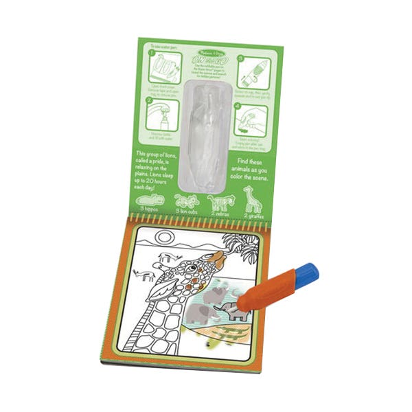 Melissa & Doug Water Wow! Safari Water Reveal Pad, 6 in W
