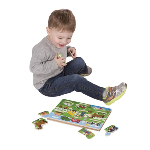 Melissa & Doug Old MacDonald's Farm Sound Puzzle with Lights and Music