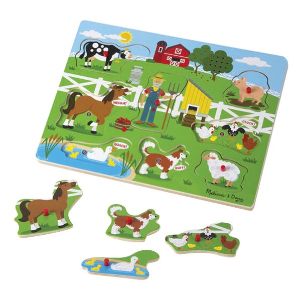 Melissa & Doug Old MacDonald's Farm Sound Puzzle with Lights and Music