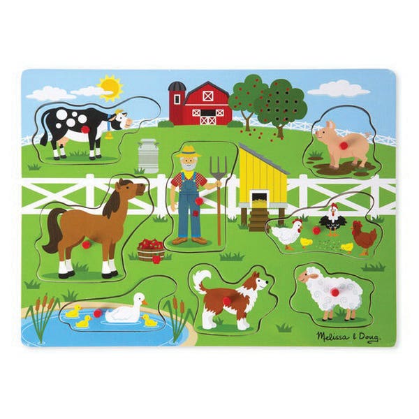 Melissa & Doug Old MacDonald's Farm Sound Puzzle with Lights and Music