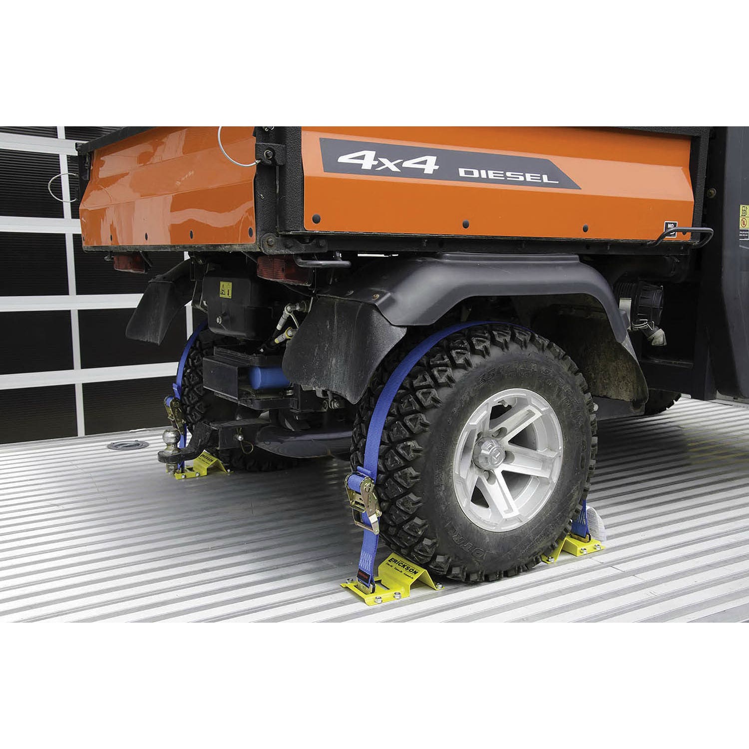 Erickson 09160 ATV Wheel Chock and Tie-Down Strap Kit, 1500 lb Working Load, S-Hook End