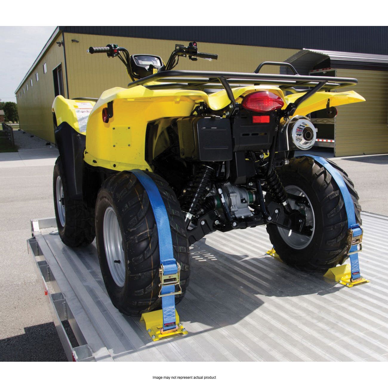Erickson 09160 ATV Wheel Chock and Tie-Down Strap Kit, 1500 lb Working Load, S-Hook End