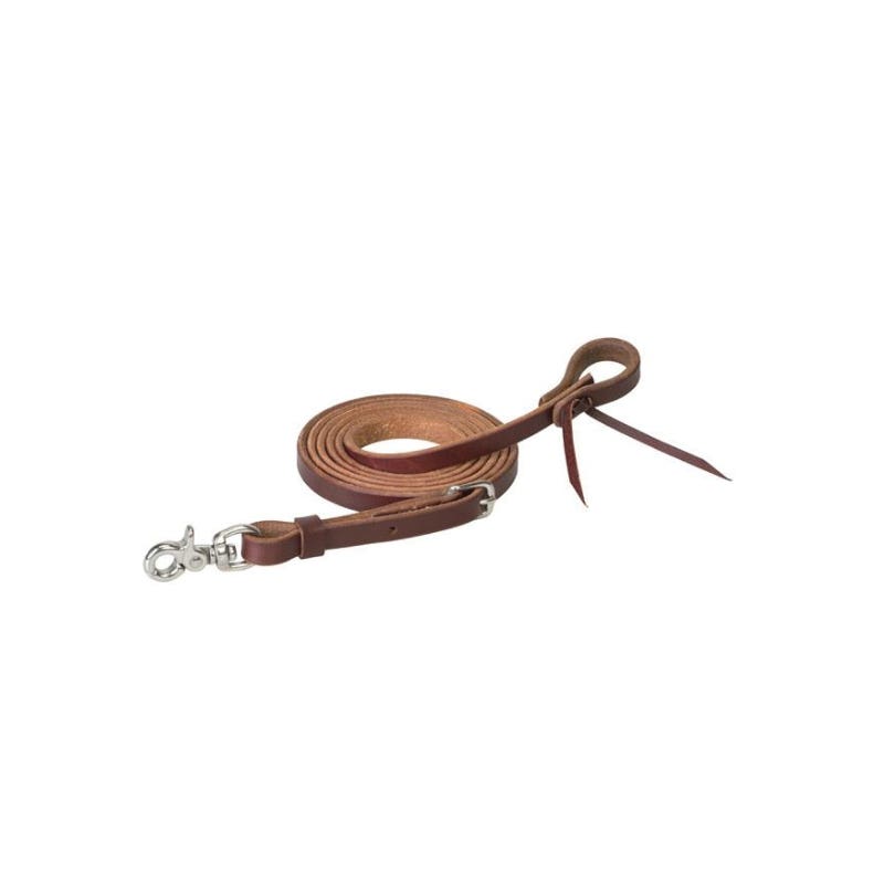Weaver Leather Roper Rein, 8 ft L, 5/8 in W, Leather/Stainless Steel, Golden Chestnut