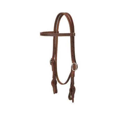 Weaver Leather Working Tack Series Browband Headstall, Leather/Stainless Steel, Golden Chestnut