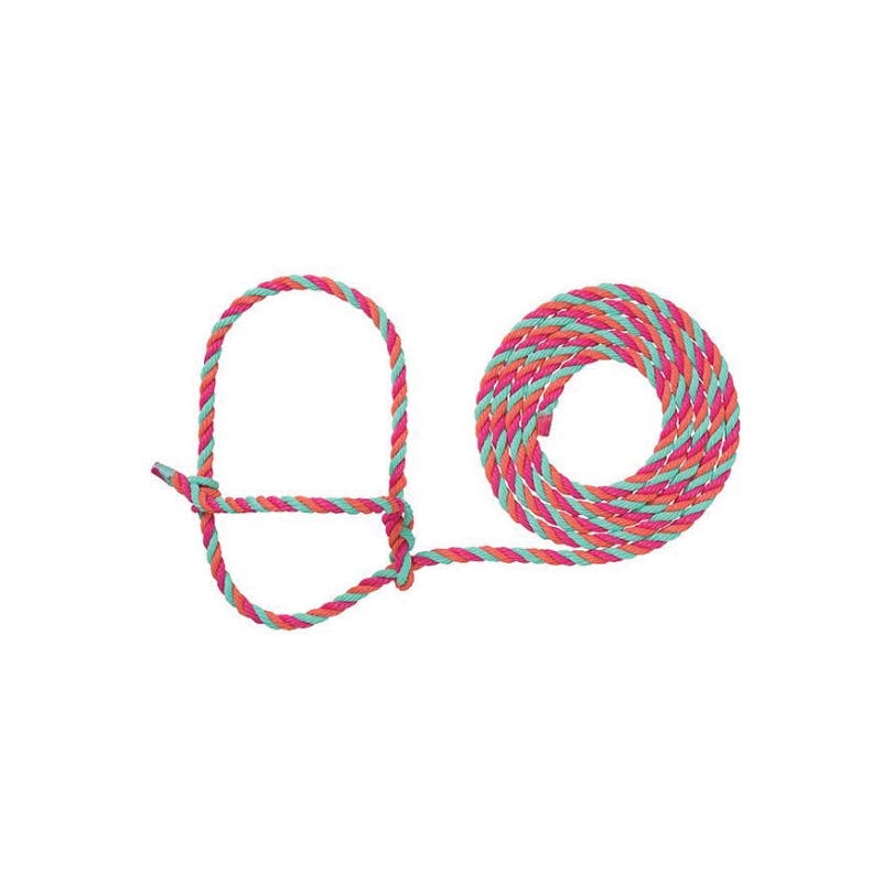 Weaver Livestock Cattle Rope Halter, Poly, Coral/Hot Pink/Mint