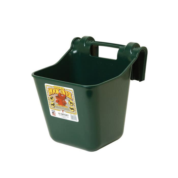 Little Giant HF12GREEN Hook Over Feeder, 12 qt Volume, Plastic, Green, Screw Mounting