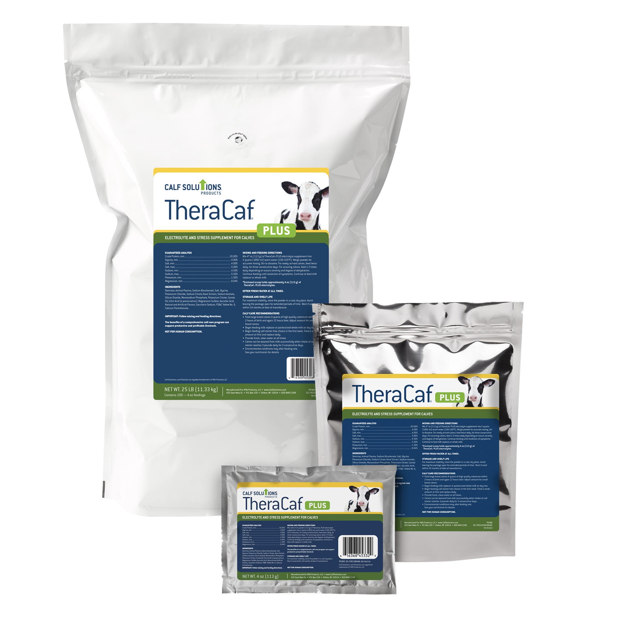 Calf Solutions TheraCaf PLUS 55-7453-0272 Electrolyte Supplement, 4 oz Pack