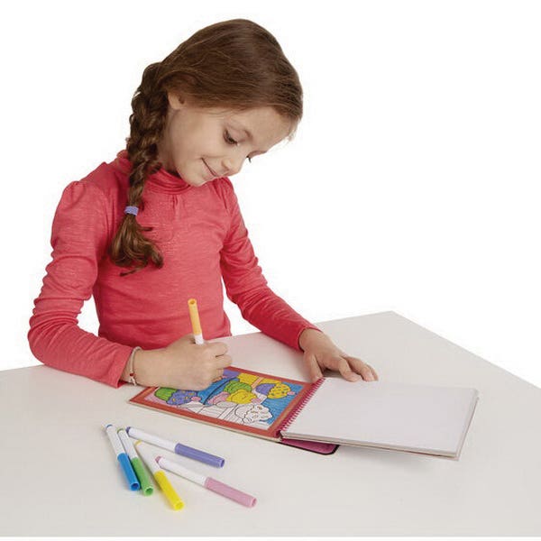 Melissa & Doug On-The-Go Color By Numbers Kids' Design Board, 6 in W, 0.2 in Thick, Pink