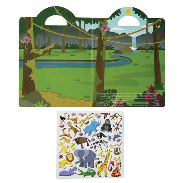 Melissa & Doug Safari Puffy Stickers Play Set, 11-1/2 in L, 8-3/4 in W