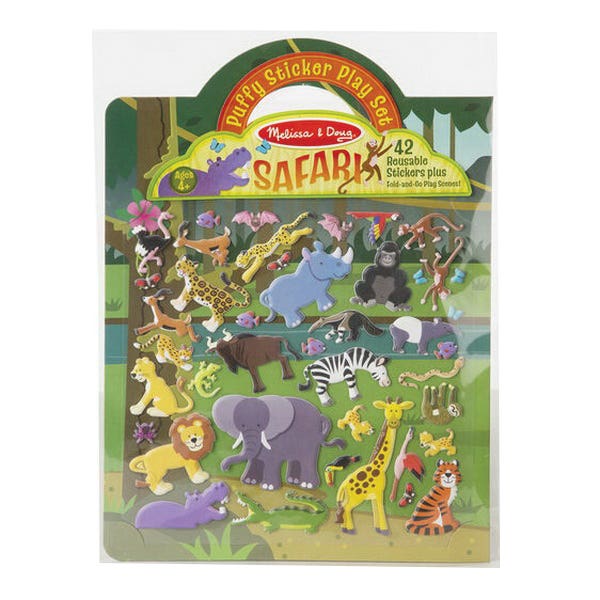 Melissa & Doug Safari Puffy Stickers Play Set, 11-1/2 in L, 8-3/4 in W