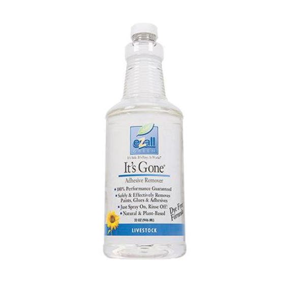 eZall It's Gone Adhesive Remover, Liquid, Mild, Amber, 32 oz