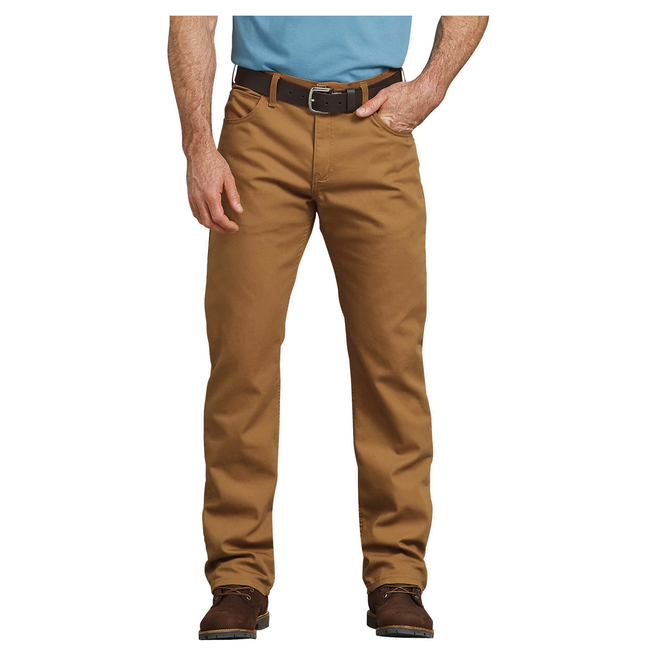 Dickies Pants, 36 in Waist, 32 in L Inseam, Stonewashed Brown Duck, Regular Fit