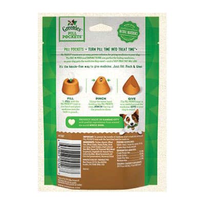 Greenies Pill Pockets 310126 Dog Treat, Tablet, Peanut Butter Flavor, 3.2 oz