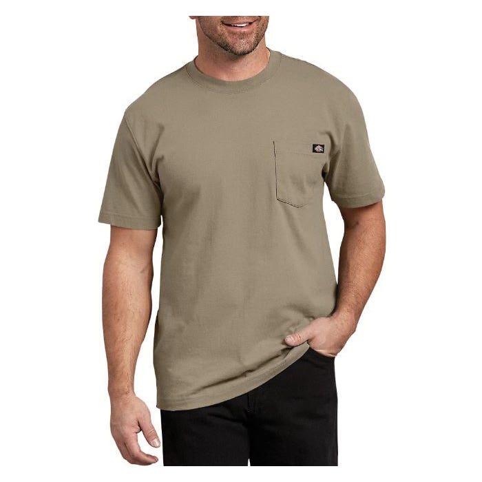 Dickies Men's Heavyweight Short Sleeve Pocket T-Shirt, Desert Sand, L