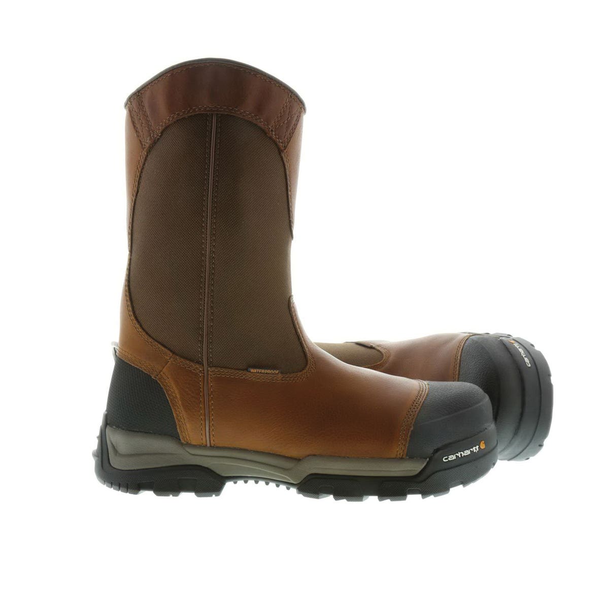 Carhartt Work Boots, 10.5, W, Brown Oil Tanned, Leather Upper