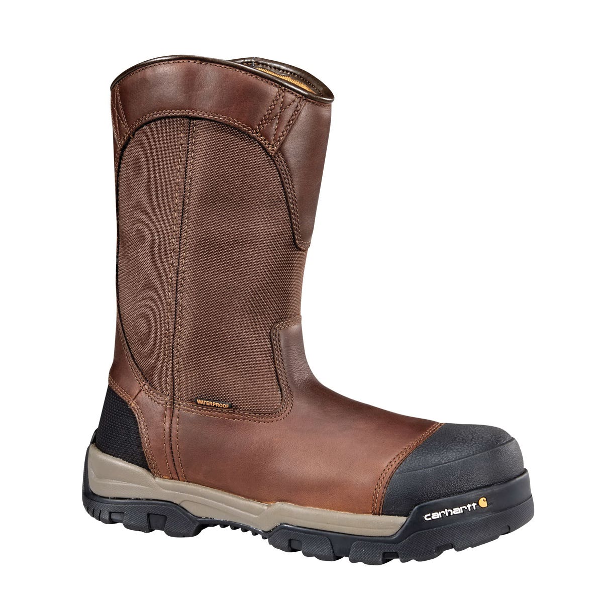 Carhartt Work Boots, 10.5, W, Brown Oil Tanned, Leather Upper