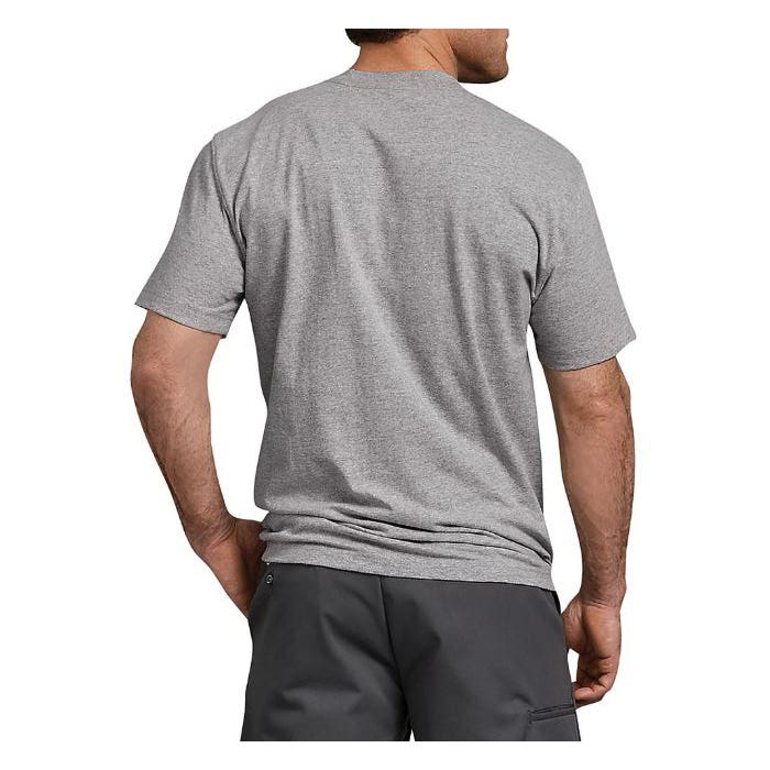 Dickies Men's Heavyweight Short Sleeve Pocket T-Shirt, Heather Gray, Tall, XL