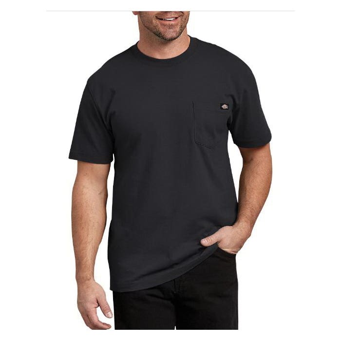 Dickies Men's Heavyweight Short Sleeve Pocket T-Shirt, Black, Tall, L
