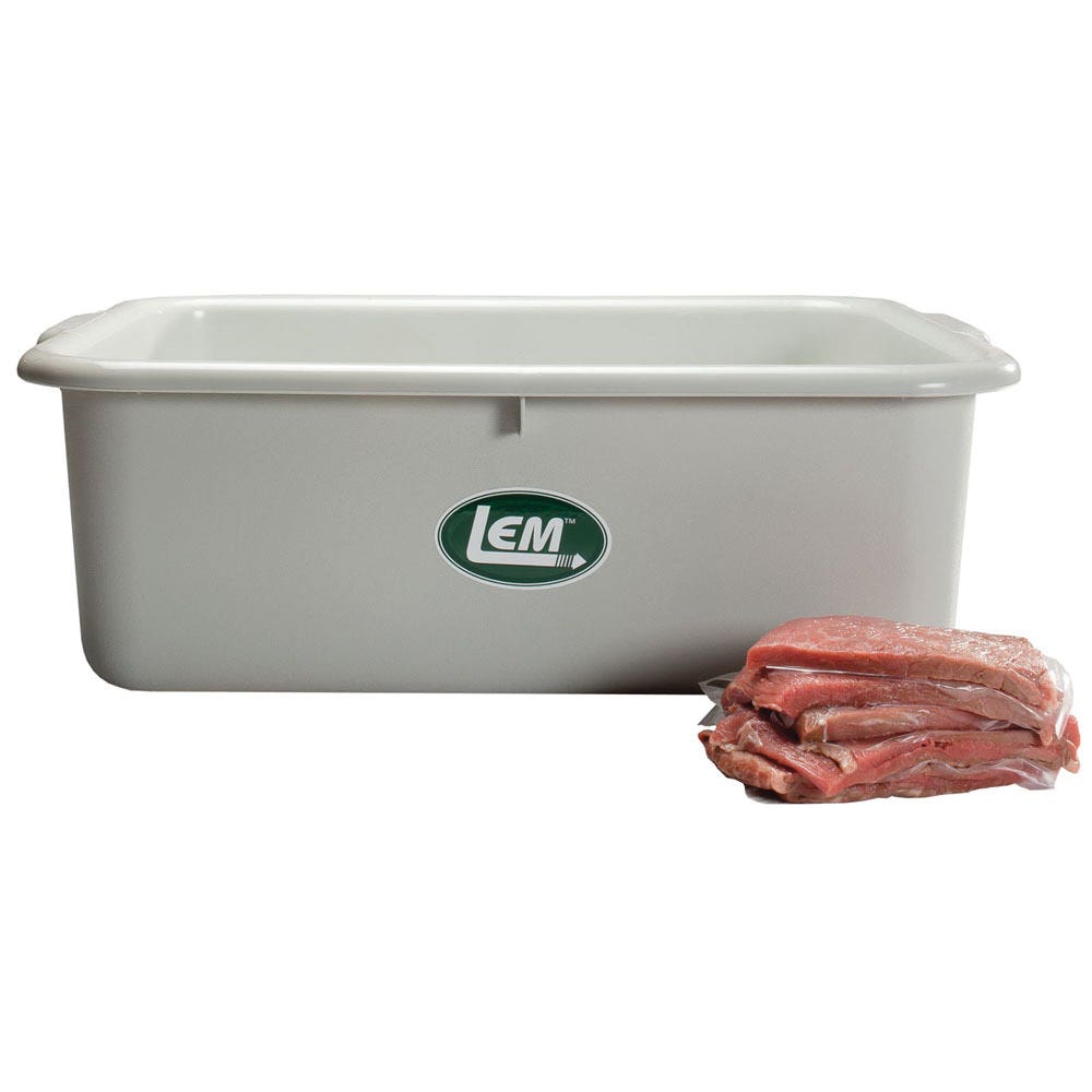 LEM Meat Lug, 50 lb Capacity, HDPE, Gray, 21 in L, 15 in W, 7 in H