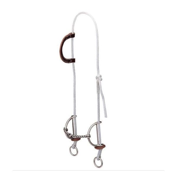 Weaver Leather Gag Bridle with Twisted Mouth Sliding Bit, 3/8 in, Leather/Nylon/Stainless Steel, Gray