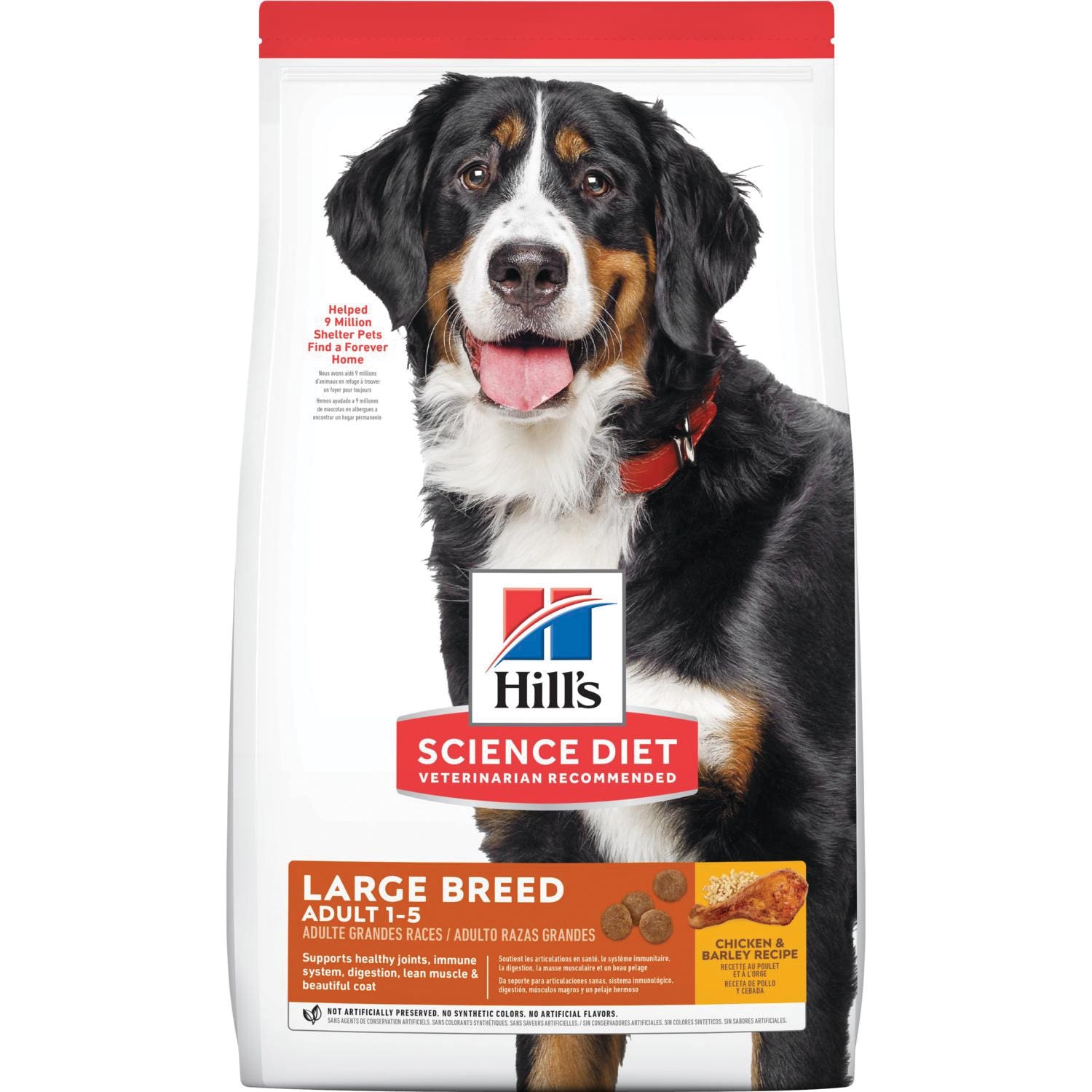 Science Diet 603795 Dog Food, Adult, L Breed, Dry, Barley, Chicken Flavor, 15 lb