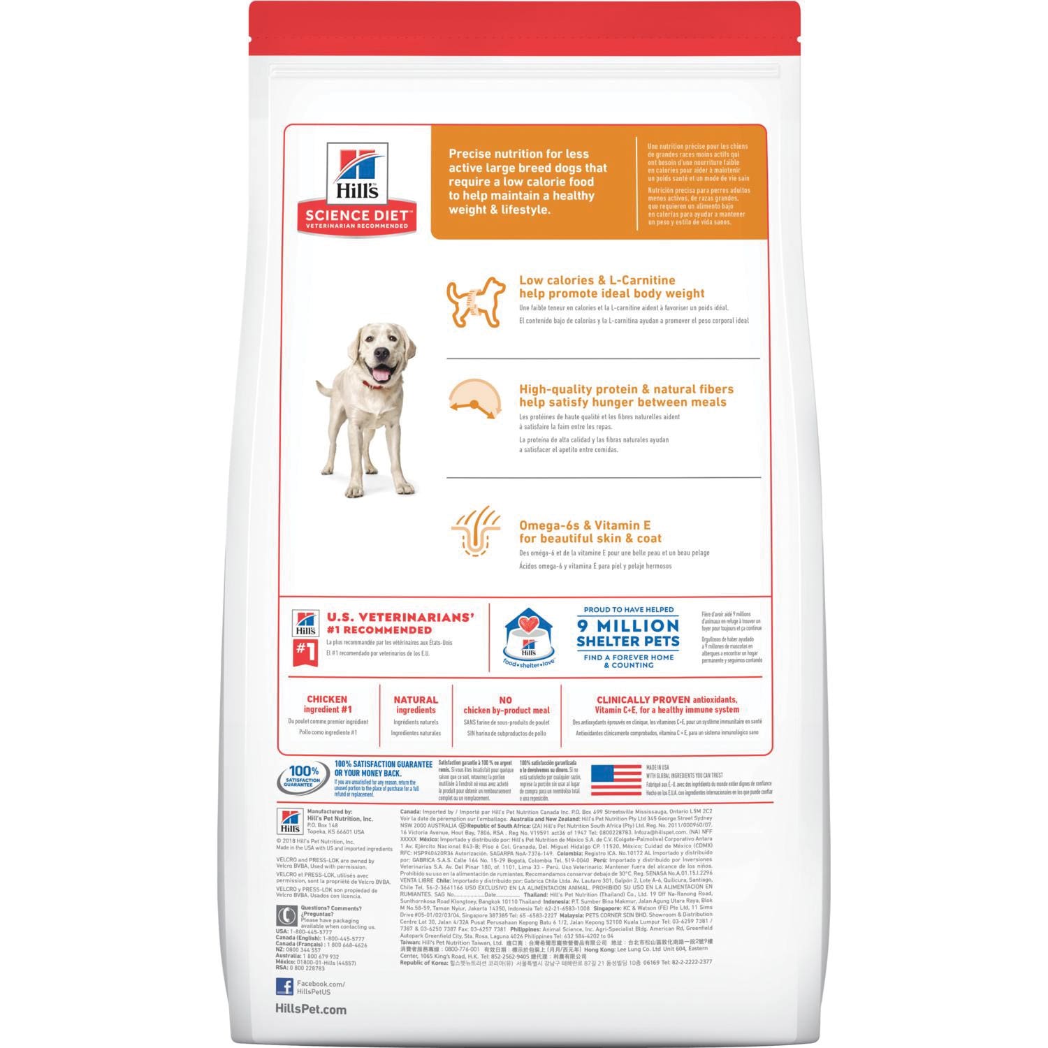 Science Diet Dog Food, Adult, L Breed, Dry, 30 lb