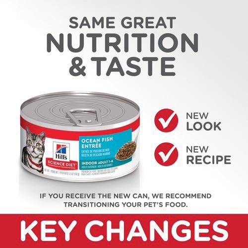Science Diet 6111 Cat Food, Adult, Indoor Ocean Fish Entrée, 5 oz Can