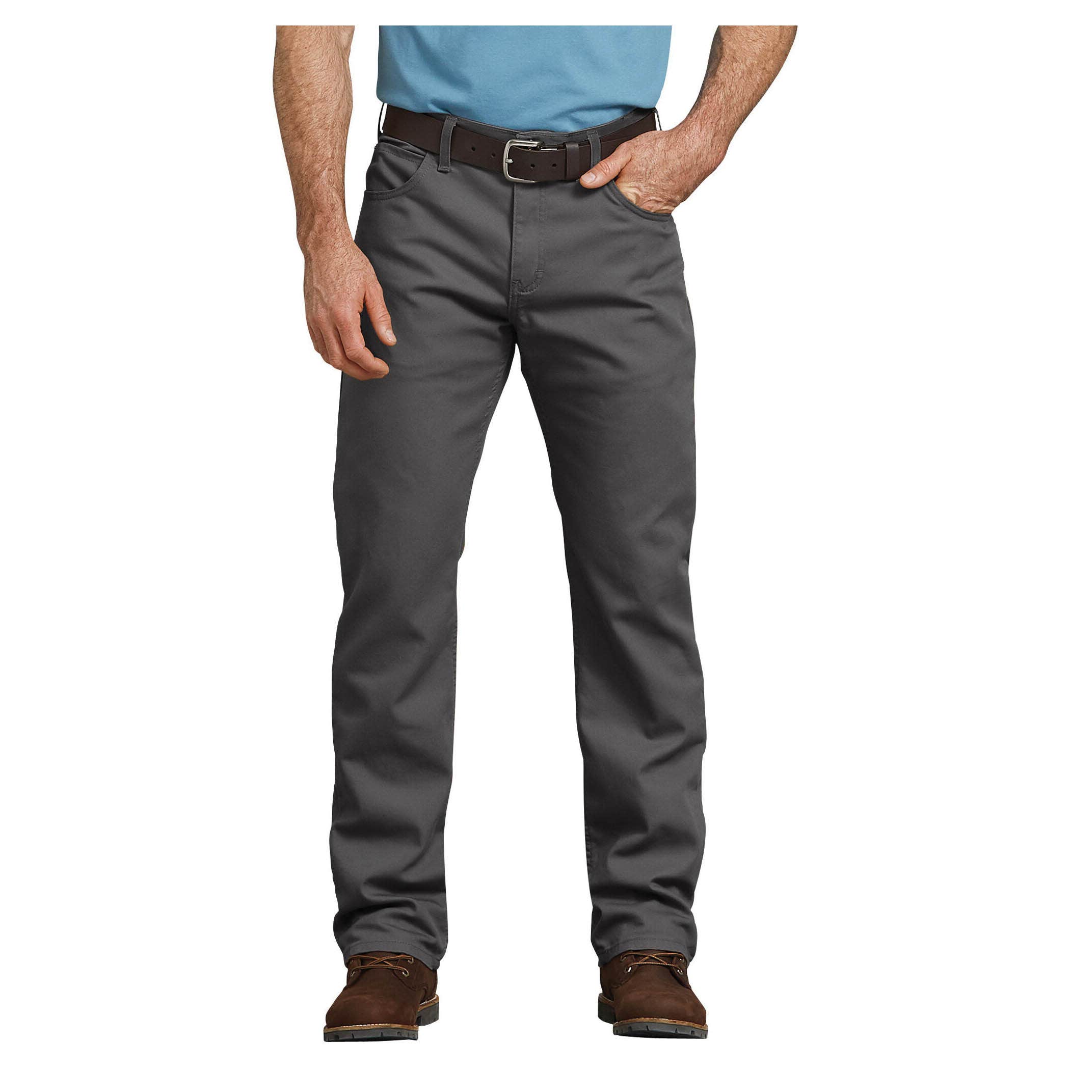 Dickies Pants, 38 in Waist, 32 in L Inseam, Stonewashed Gray, Regular, Stretchable