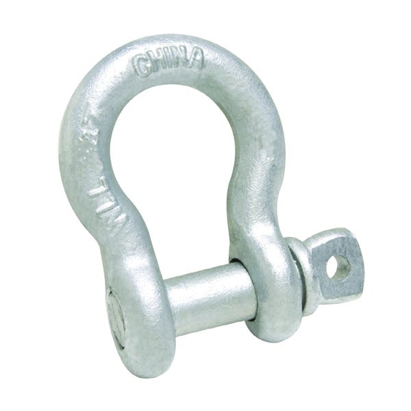 Baron 193LR-1/4 Anchor Shackle, 1/4 in Trade, 0.5 ton Working Load, Steel, Galvanized
