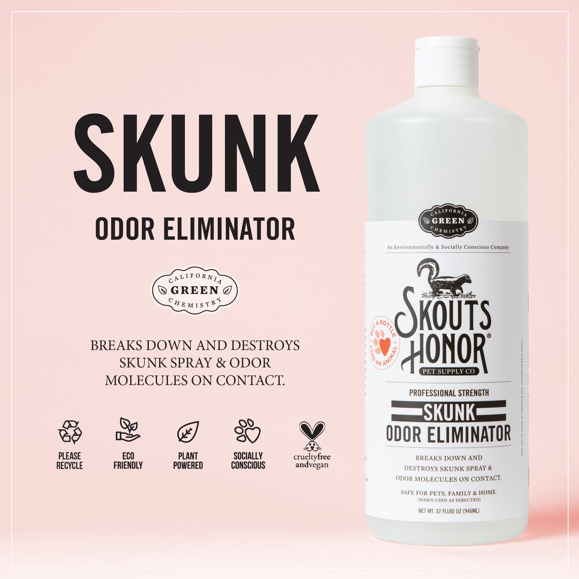 Skout's Skunk Spray and Odor Eliminator, 32 oz