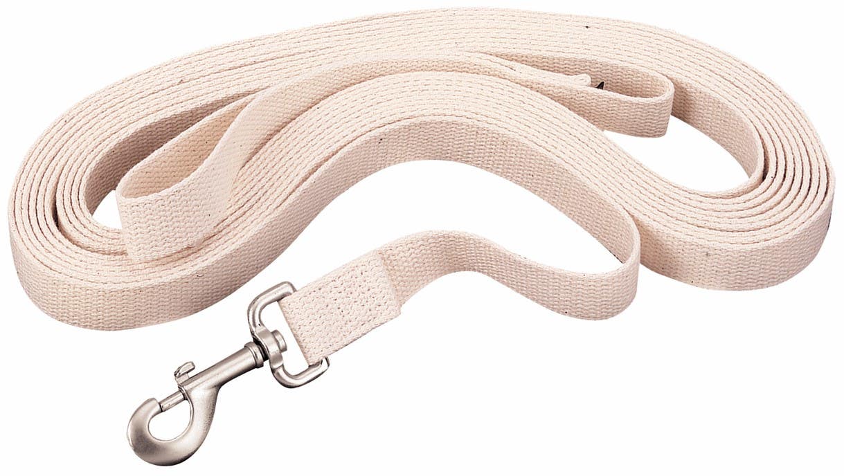 Weaver Leather Flat Cotton Lunge Line, 1" x 30' with Snap, Off-White