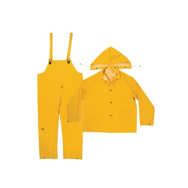 CLC Rain Suit, 2XL, PVC, Yellow