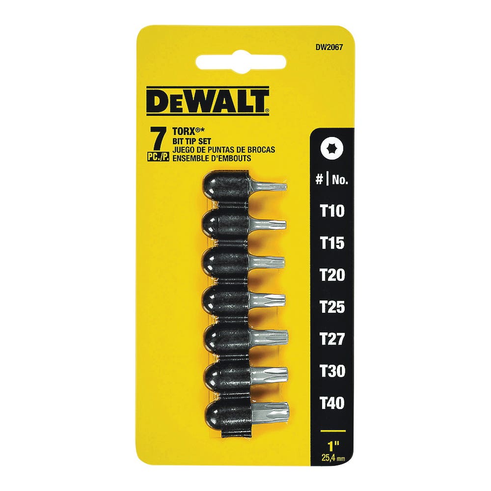 DEWALT TORX Series DW2067 Star Bit Set, 7-Piece, Single-Ended, Steel