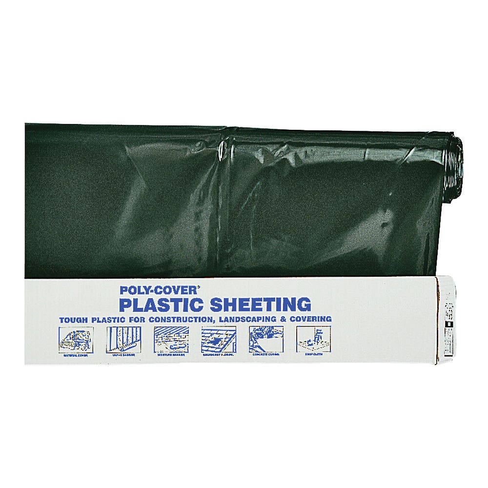 Orgill Poly 6X20-B Poly Film, 100 ft L, 20 ft W, 6 mil Thick, Black