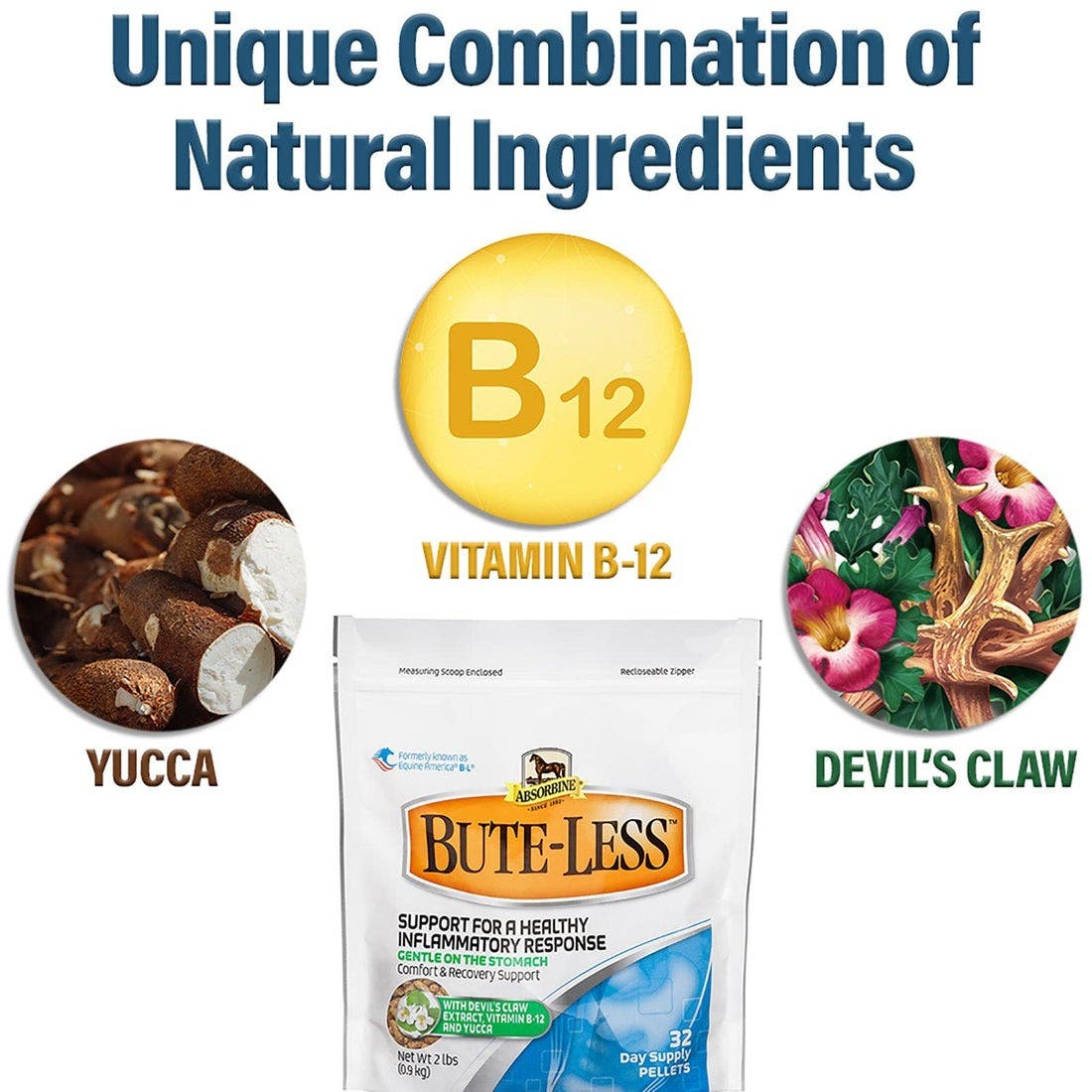 Absorbine Bute-Less Recovery Support Supplement Pellet Apple Flavor 2 lb Bag