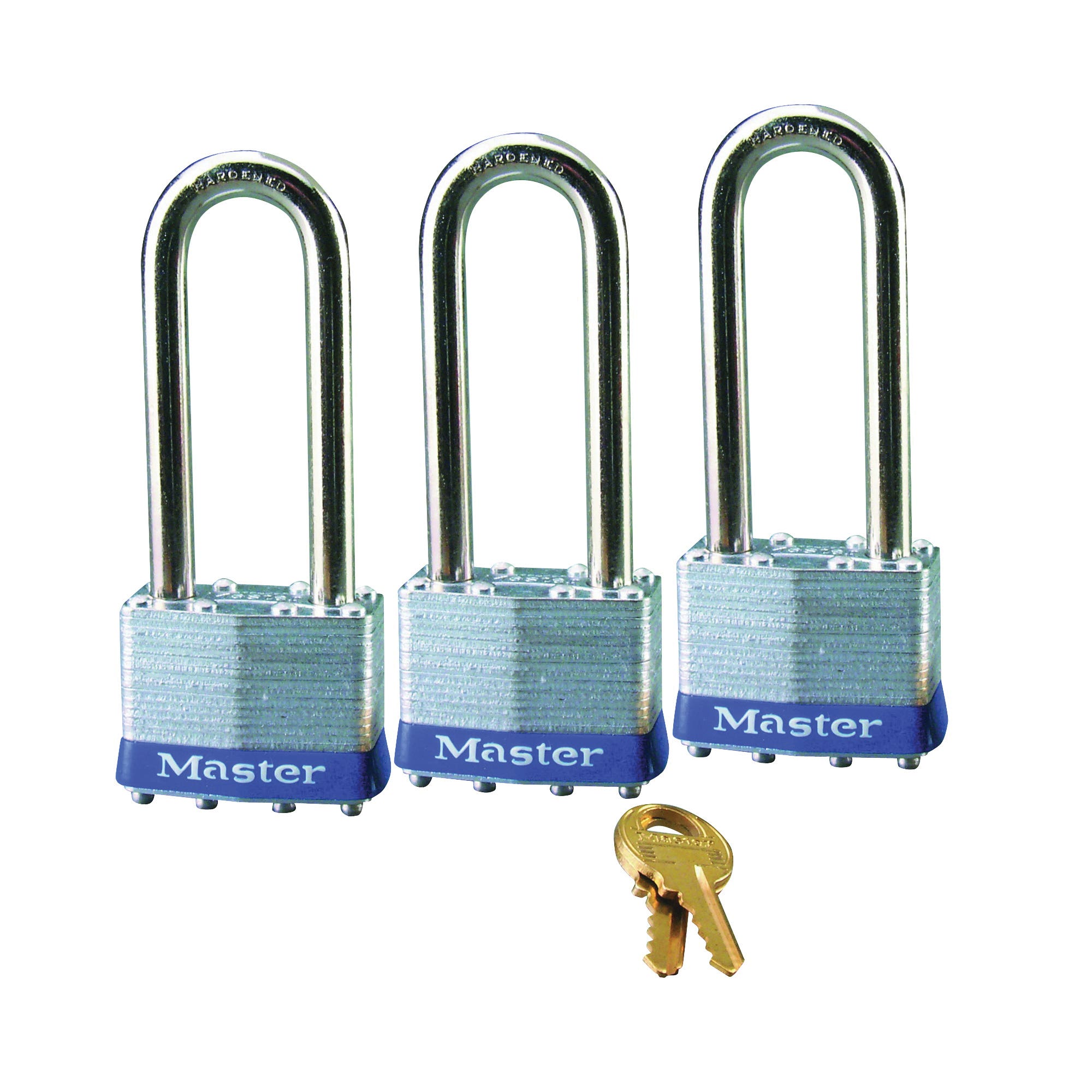 Master Lock 1TRILJ Padlock, 1-3/4 in W Body, Keyed Alike Key, 5/16 in Dia Shackle, 2-1/2 in H Shackle, Steel Shackle