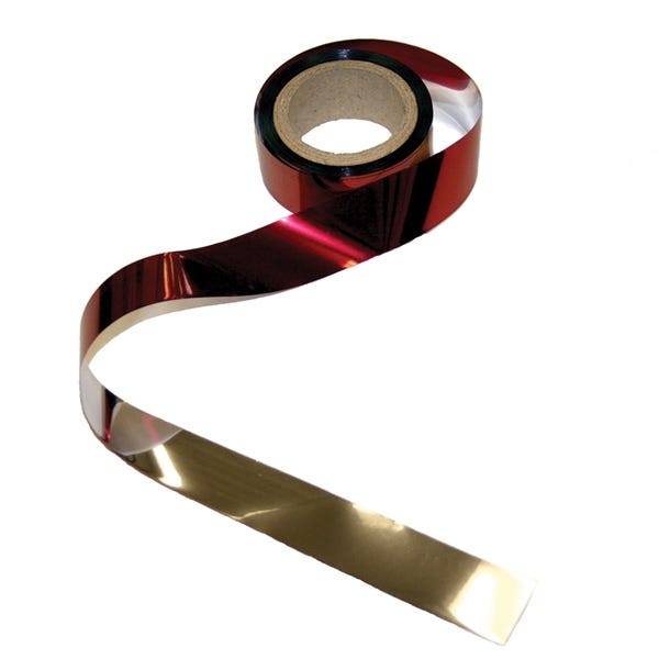 Bird-B-Gone Flash Tape, 50 ft L, 1 in W, Mylar Backing, Red/Silver