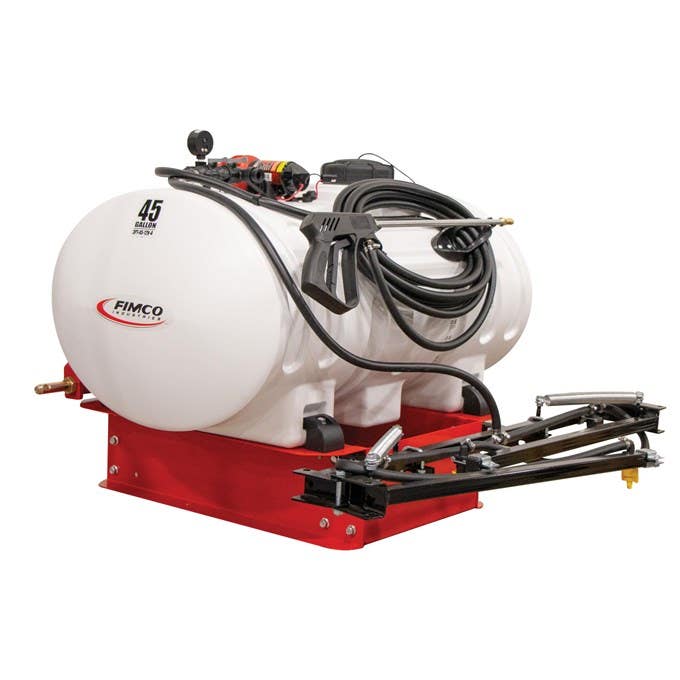 Fimco 3-Point Sprayer, 45 gal Capacity, 25 ft L Hose, Polymer/Steel