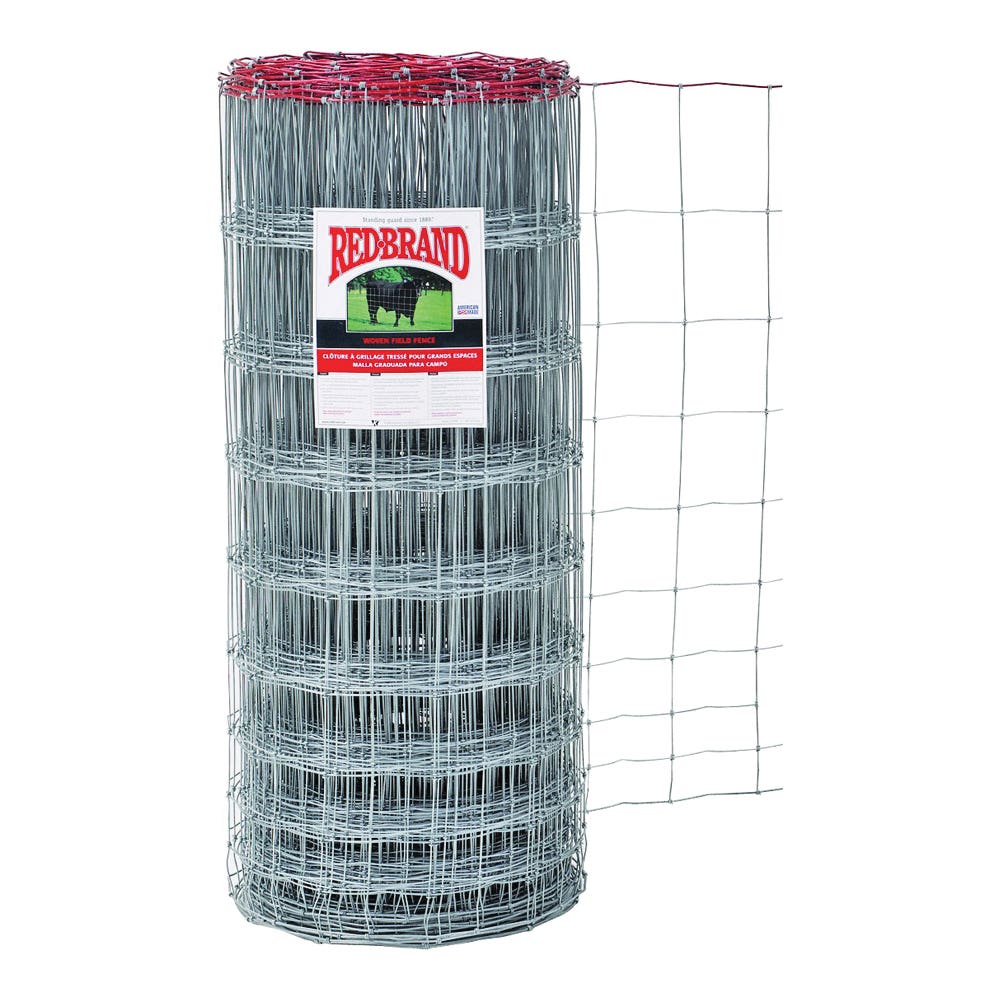 Red Brand Field Fence, 330 ft L, 47 in H, 12-1/2, Steel, Galvanized