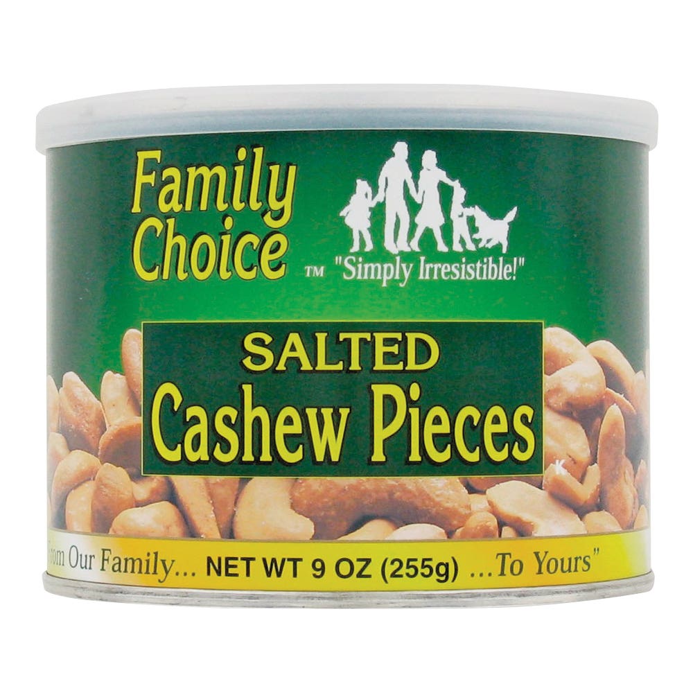 Family Choice Cashew Piece, 9 oz Can