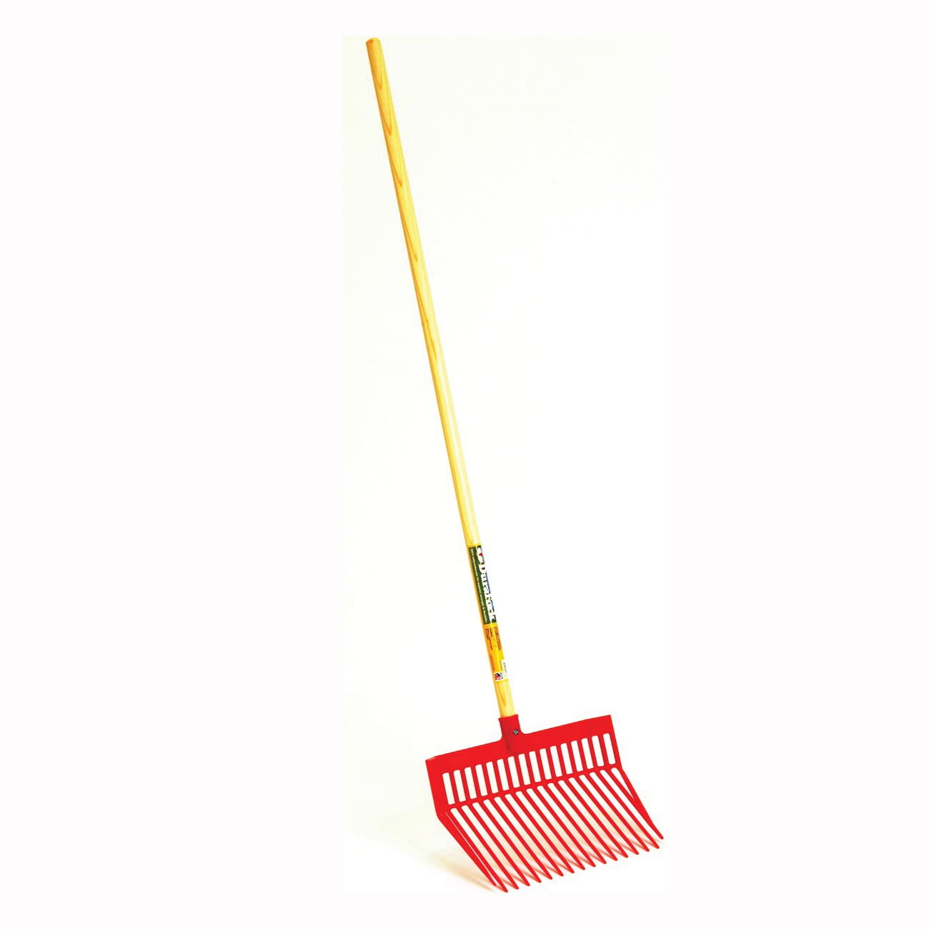 Little Giant PDF1RED Bedding Fork, Diamond Shaped Tine, Polycarbonate Tine, Wood Handle, Red, 52 in L Handle