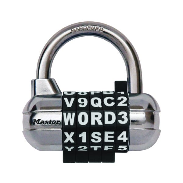 Master Lock 1534D Padlock, Resettable Combination Key, 1/4 in Dia Shackle, 1-1/8 in H Shackle, Steel Shackle, Metal Body